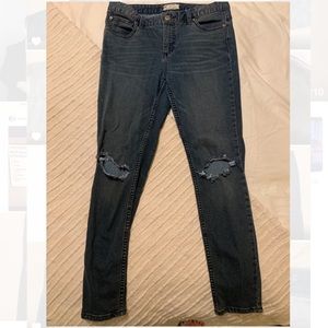 Free People faded black distressed jeans